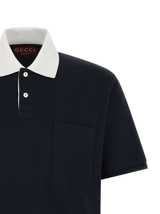 Blue Cotton Polo Shirt