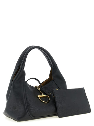 Black Calfskin Shoulder Bag