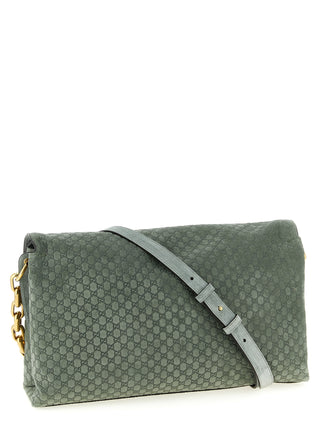 Bolso de hombro bicolor de piel de becerro