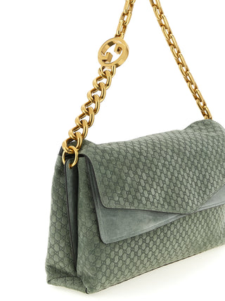 Bolso de hombro bicolor de piel de becerro