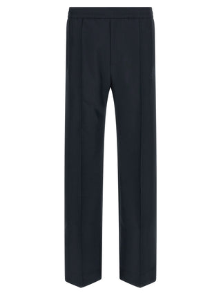 Blue Polyester Casual Pants