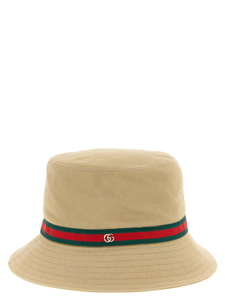 Sombrero tipo pescador beige de algodón