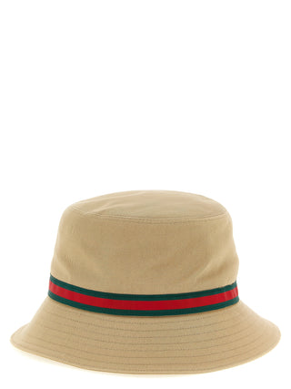 Sombrero tipo pescador beige de algodón