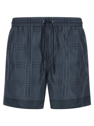 Blue Polyester Swim Shorts