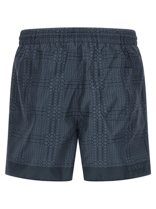 Blue Polyester Swim Shorts