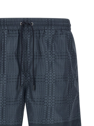 Blue Polyester Swim Shorts