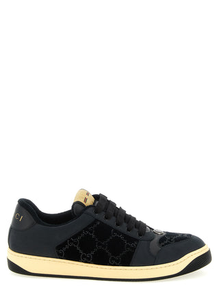 Black Cotton Low Top Sneakers