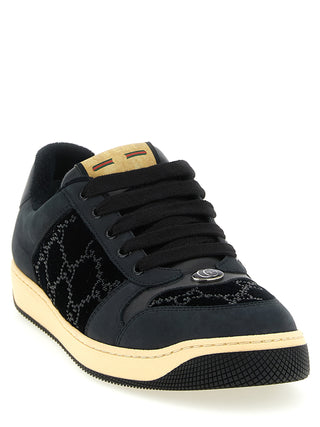 Black Cotton Low Top Sneakers
