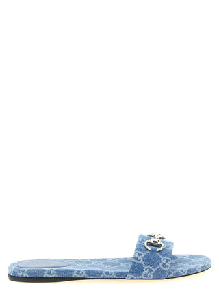 Blue Cotton Slides
