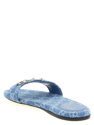 Blue Cotton Slides