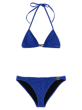 Blue Fabric Bikini