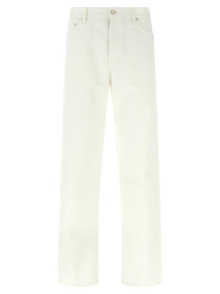 White Cotton Straight-Leg Jeans