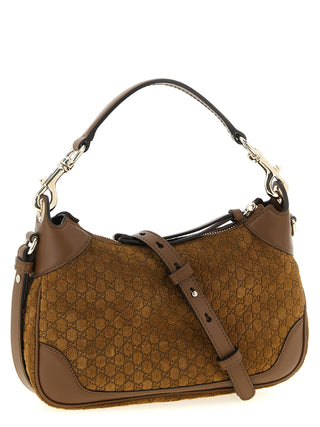 Bolso de hombro marrón de becerro