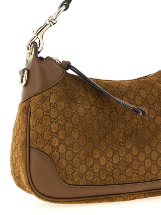 Bolso de hombro marrón de becerro
