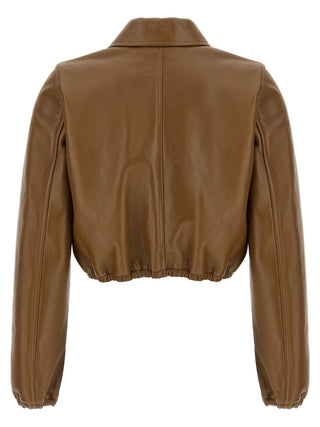 Beige Lamb Leather Leather Jacket