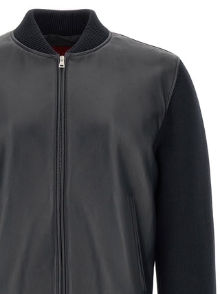 Blue Lamb Leather Leather Jacket