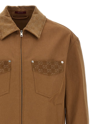 Brown Cotton Full-Length Jacket