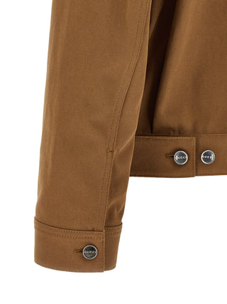 Brown Cotton Full-Length Jacket