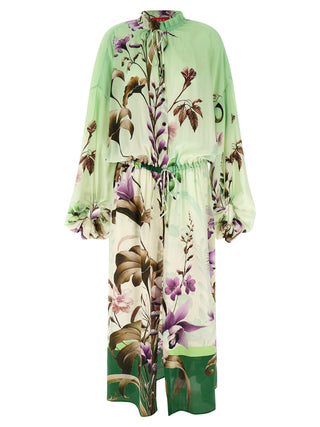 Bicolor Silk Long Dress