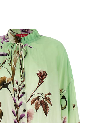 Bicolor Silk Long Dress