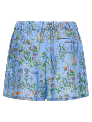 Blue Silk Bermuda Shorts