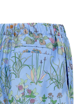 Blue Silk Bermuda Shorts