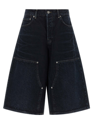 Blue Cotton Bermuda Shorts