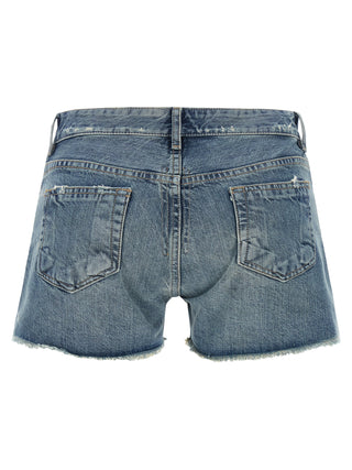 Blue Cotton Bermuda Shorts