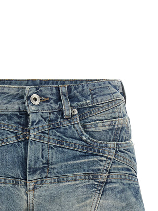 Blue Cotton Bermuda Shorts
