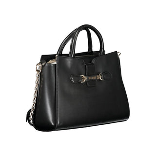 Bolso negro de poliuretano para mujer