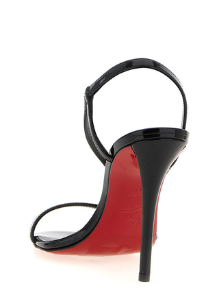 Sandalias de tacón stiletto negras de piel de becerro