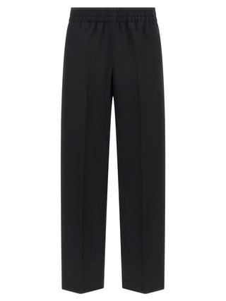 Pantalones casuales negros de lana virgen