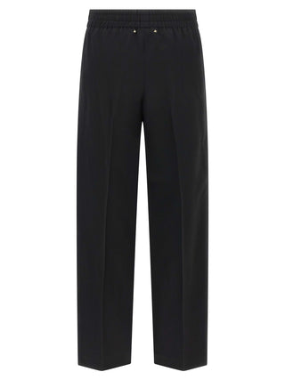 Pantalones casuales negros de lana virgen
