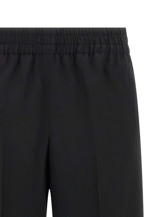 Pantalones casuales negros de lana virgen