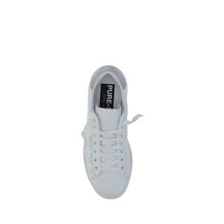 White Calf Leather Bos Taurus Platform Sneakers