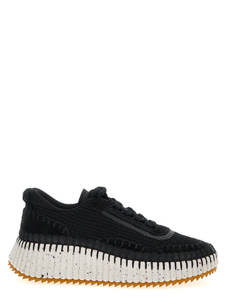 Bicolor Polyester Athletic Sneakers