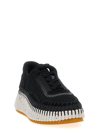Bicolor Polyester Athletic Sneakers