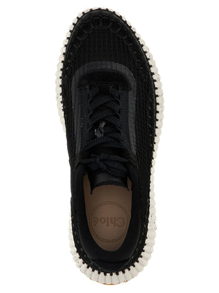 Bicolor Polyester Athletic Sneakers