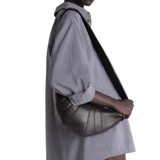 Brown Lamb Leather Shoulder Bag