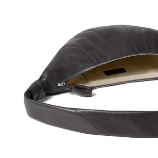 Brown Lamb Leather Shoulder Bag