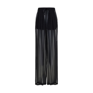 Black Silk Casual Pants