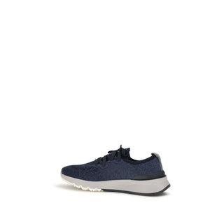 Blue Cotton Athletic Sneakers