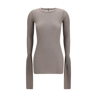 Gray Viscose Long Sleeve T-Shirt