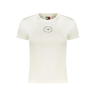 Camiseta blanca de algodón para mujer