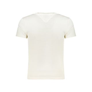 Camiseta blanca de algodón para mujer
