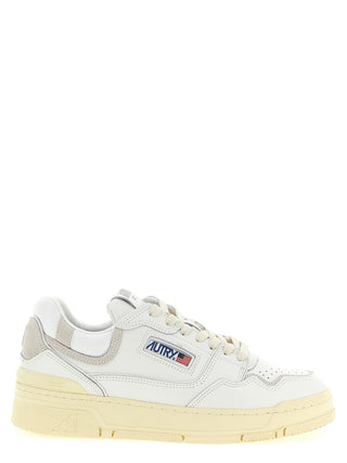 White Cowhide Low Top Sneakers