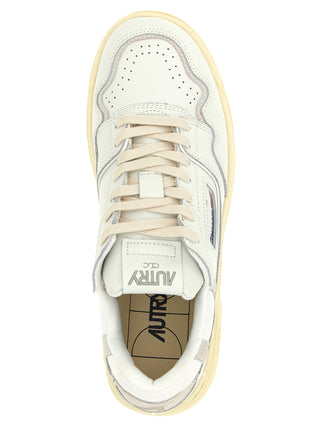 White Cowhide Low Top Sneakers