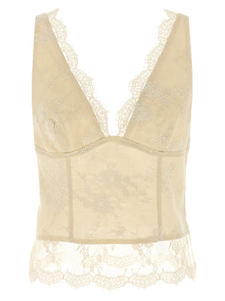 Beige Linen Tank Tops