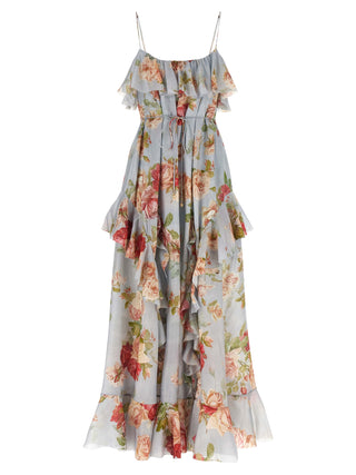 Multicolor Silk Long Dress