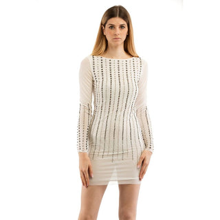 White Polyester Casual Dress
